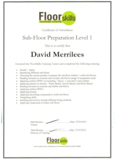 Floor skills sub-floor preparation level 1 Certificate