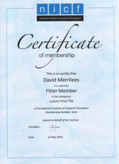 nicf Certificate - fitter member