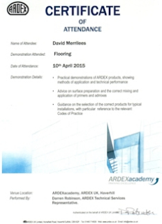 ARDEX Certificate Flooring