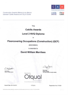 Cskills Awards Level 2 NVQ Diploma Flooring Occupations Construction Certificate